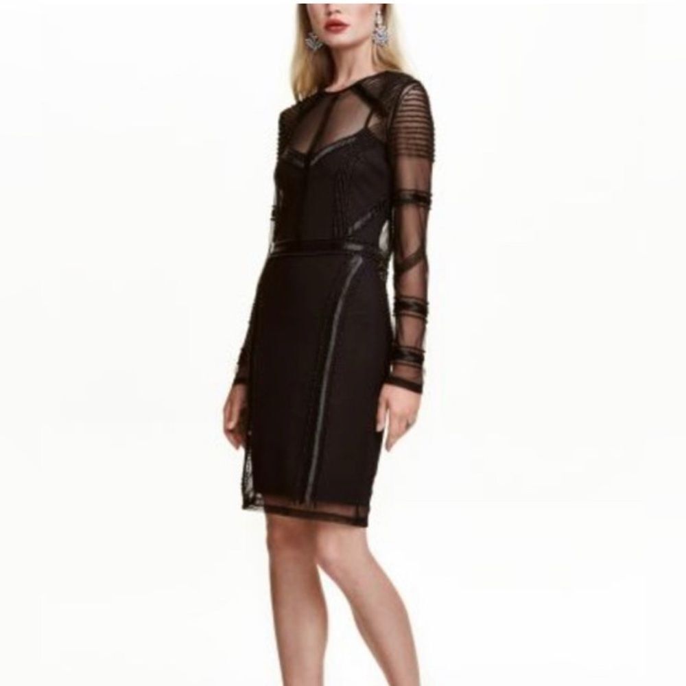 H&M Gold Label beaded black dress